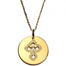Pendentif Croix Céleste - Plaqué or