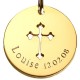 Bijoux Baptême Pendentif Croix Céleste - Plaqué or