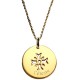 Bijoux Baptême Pendentif Croix Mimosa - Plaqué or
