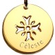 Bijoux Baptême Pendentif Croix Mimosa - Plaqué or