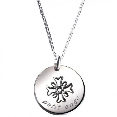 Pendentif Croix Mimosa - Argent