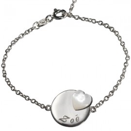 Bracelet Lovely Médaille Coeur - Argent