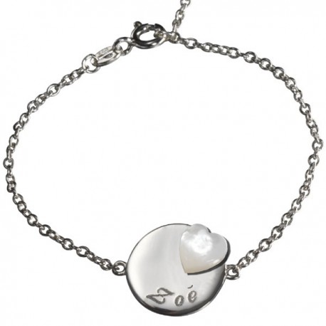Bracelet Lovely Médaille Coeur - Argent
