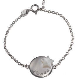 Gourmette Bébé Lovely Médaille Star - Argent