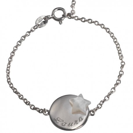 Bracelet Lovely Médaille Star - Argent