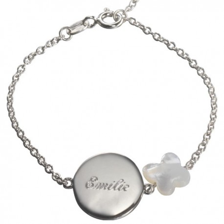 Bracelet Lovely Nacre Papillon - Argent