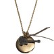 Pendentif médaille gravée Guitare - Plaqué or