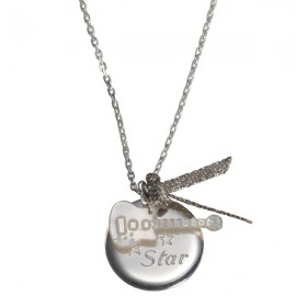 Pendentif médaille gravée Guitare - Argent