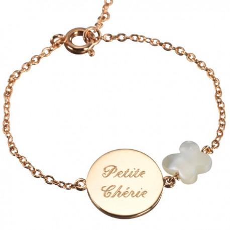Bracelet Lovely Nacre Papillon - Plaque or