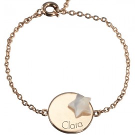 Bracelet Lovely Médaille Star - Plaqué or