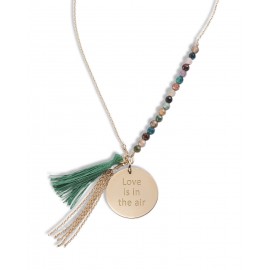 Sautoir Bahia Vert - Plaqué or