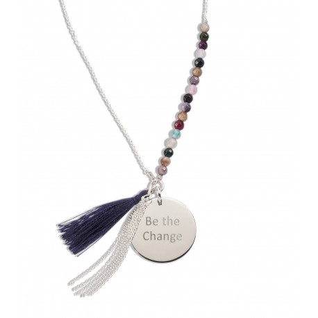 Sautoir Bahia Violet - Argent