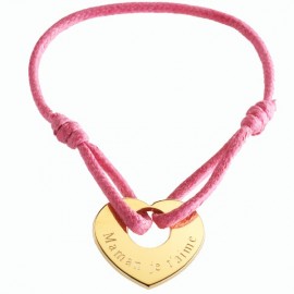 Bracelet coeur personnalisé - plaqué or