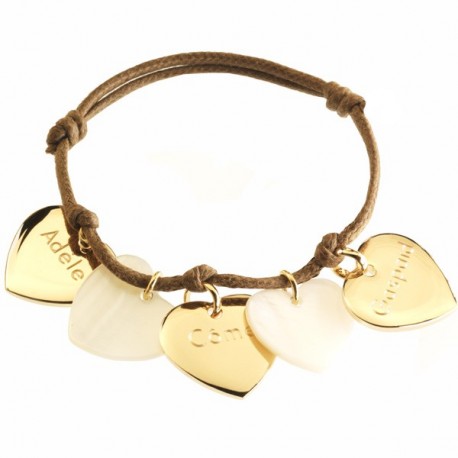 Petits Coeurs - Plaqué or et Nacre