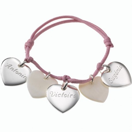 Petits Coeurs - Argent et Nacre