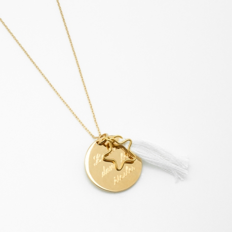 Sautoir Boréal Blanc - Plaqué Or