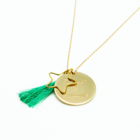 Sautoir Boréal Vert - Plaqué Or