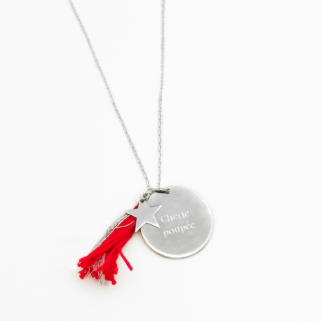 Sautoir Boréal Rouge - Argent