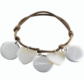 Bracelet Personnalisé Petits Trésors - Argent et Nacre