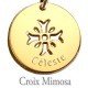 Médaille gravée Croix - Plaqué Or 