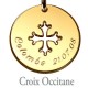 Médaille gravée Croix - Plaqué Or 