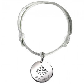 Bracelet médaille gravée Croix - Argent
