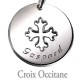 Bracelet médaille gravée Croix - Argent