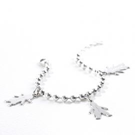 Bracelet chaine et chérubin argent