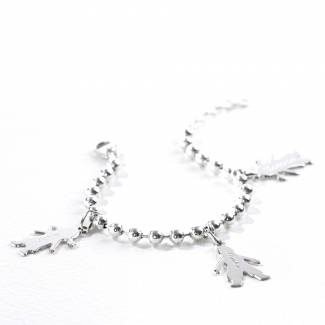 Bracelet chaine et chérubin argent