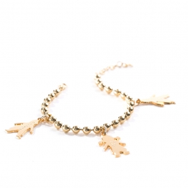 Bracelet chaine et chérubin plaqué or