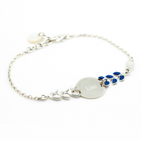 Bracelets chaine et émail Argent