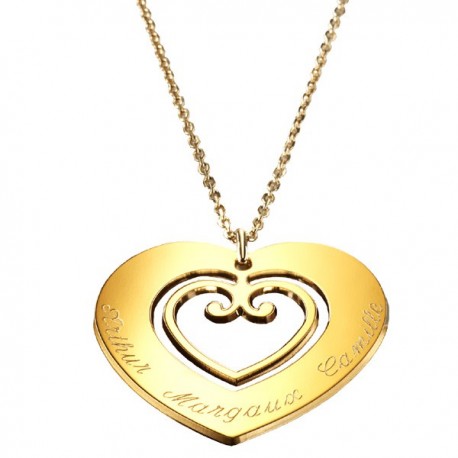 Pendentif Coeur Sacré - Plaqué or