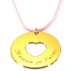 Pendentif Gravé Message du coeur - Plaqué or