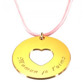 Pendentif Message du coeur - Plaqué or