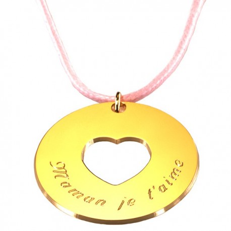 Pendentif Message du coeur - Plaqué or