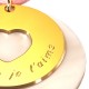 Pendentif Gravé Message du coeur - Plaqué or et Nacre