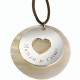 Pendentif Gravé Message du coeur - Argent et Nacre