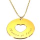 Pendentif Gravé Message du coeur Chaine - Plaqué or