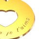 Pendentif Gravé Message du coeur Chaine - Plaqué or
