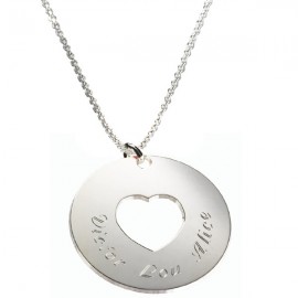Pendentif Message du coeur Chaine - Argent