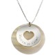 Pendentif Gravé Message du coeur Chaine - Argent et Nacre