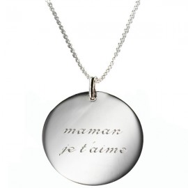 Médailles gravées Pendentif Message d'Amour - Argent