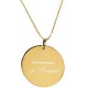 Médailles gravées Pendentif Message d'Amour - Plaqué Or