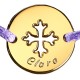 Bracelet Bébé Mini Jeton Croix Occitane - Plaqué or